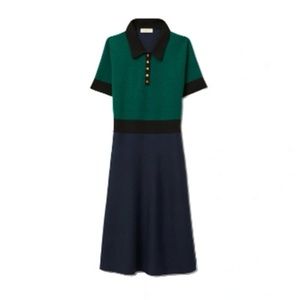 Tori, Burch, color block, sweater dress xs blue green